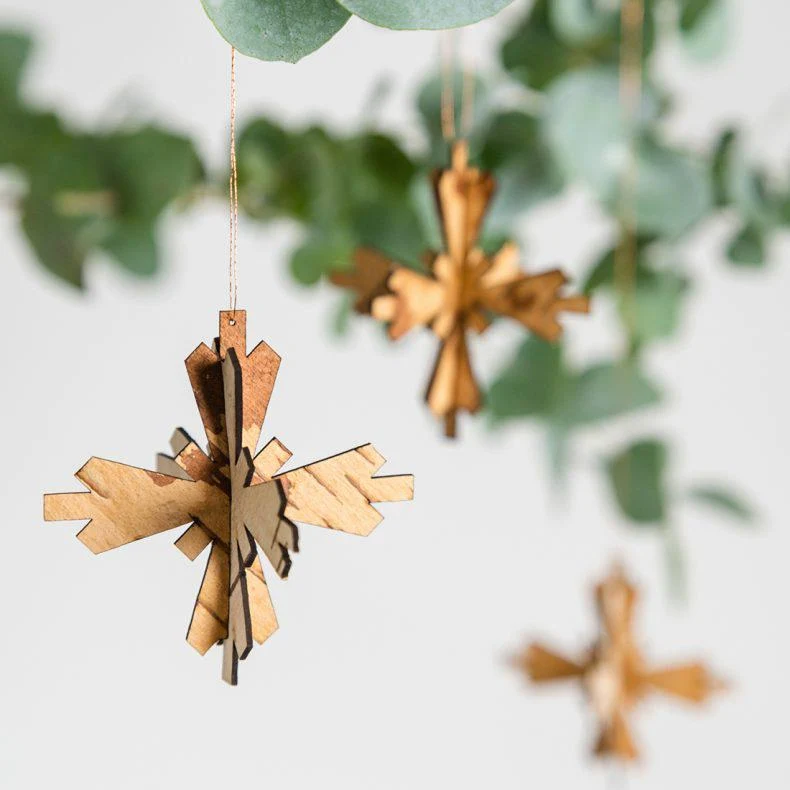 Birch Bark Christmas Decorations (Set of 4) - Image 6