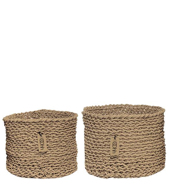 Black Handwoven Paper Baskets (Set of 8) - Image 3