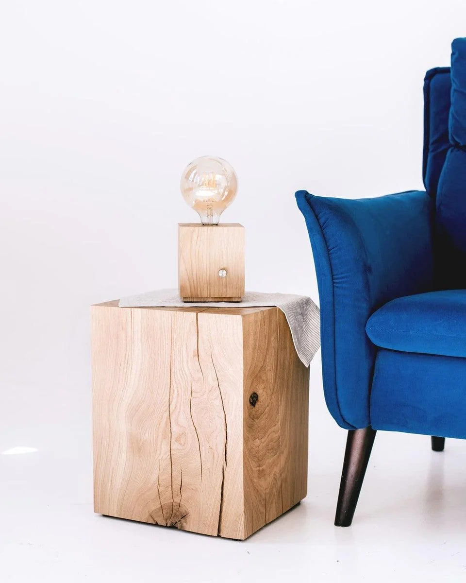 Block Oak Table Stool - Image 3