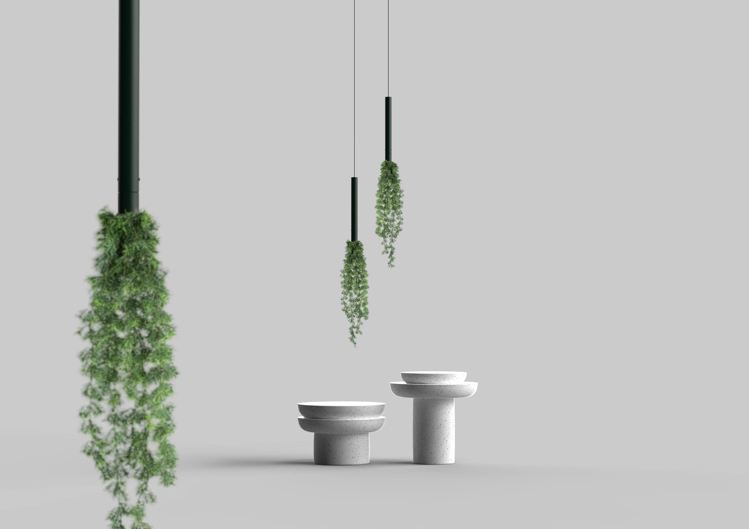 Cascade Straight Suspended Planter with Preserved Plants - Image 3