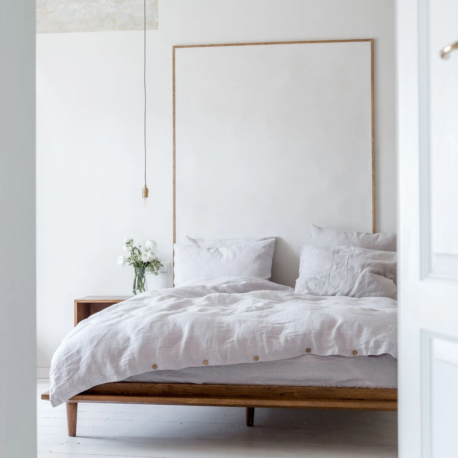 Silver Linen Duvet Cover Set - Image 5