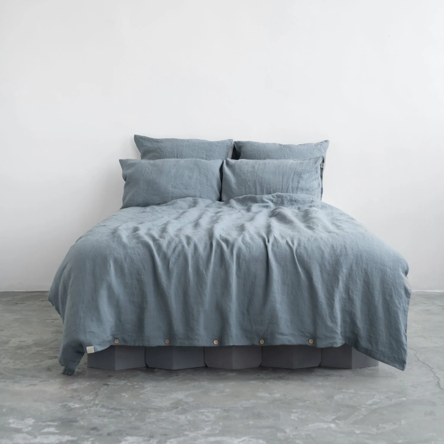 Blue Fog Linen Duvet Cover Set - Image 2