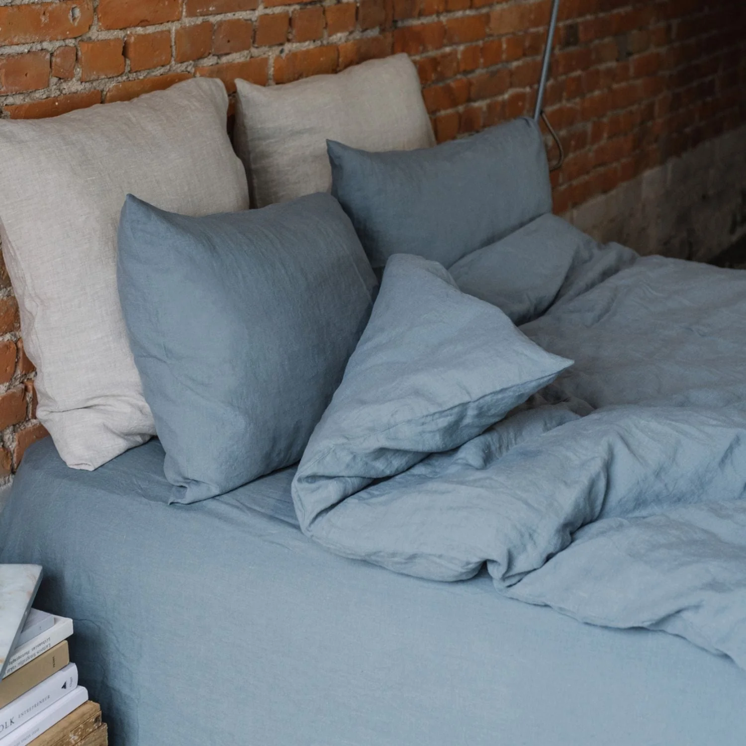 Blue Fog Linen Duvet Cover Set - Image 5