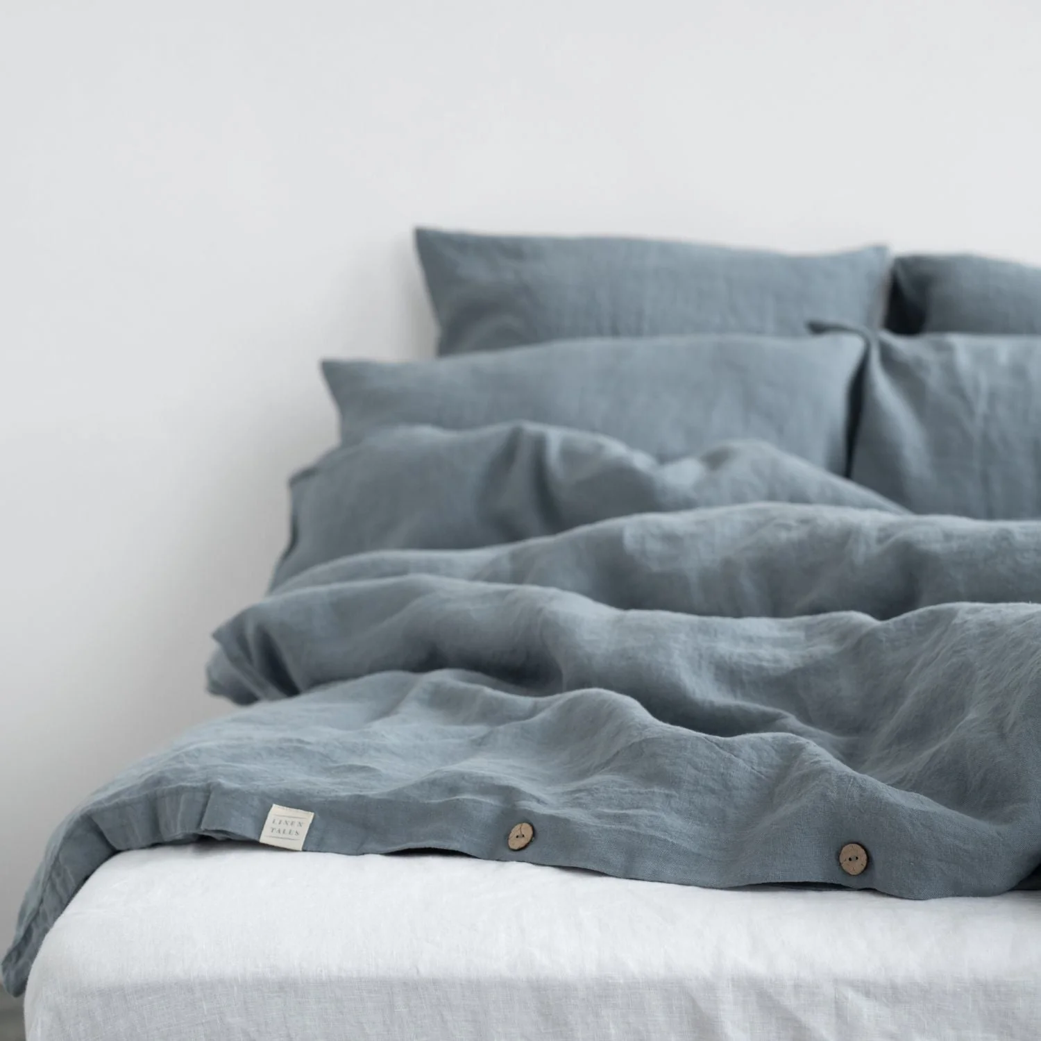 Blue Fog Linen Duvet Cover Set - Image 8