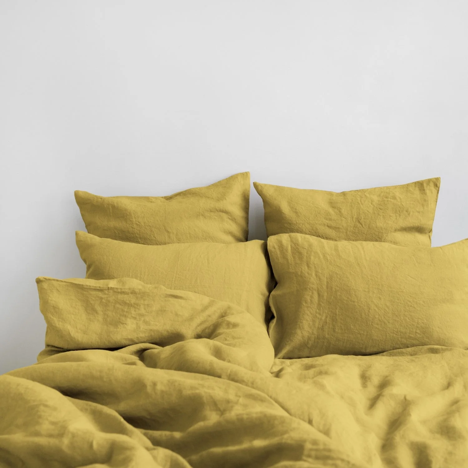 Lemon Curry Linen Duvet Cover Set - Image 3