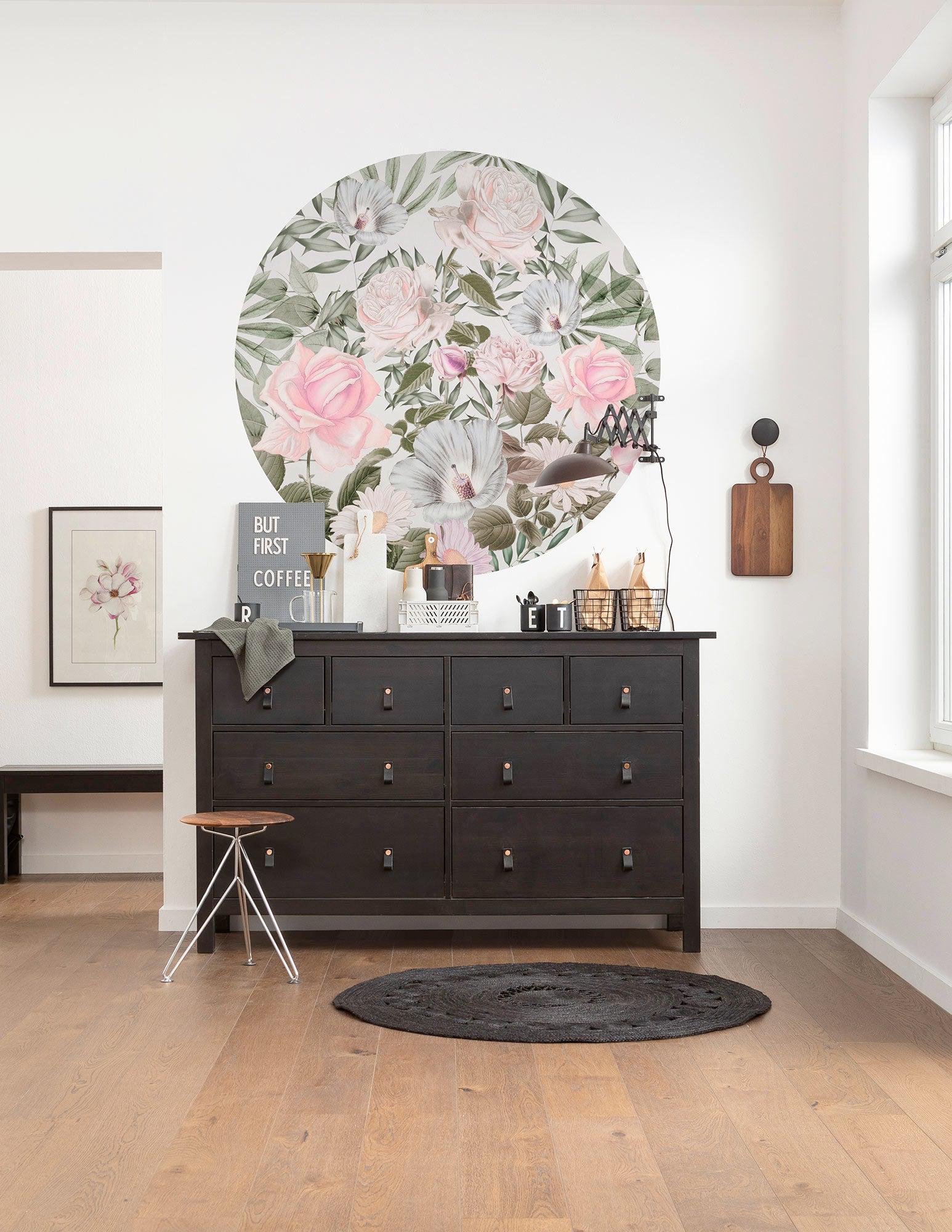 Daphne Floral Circle Wallpaper (Self-Adhesive)