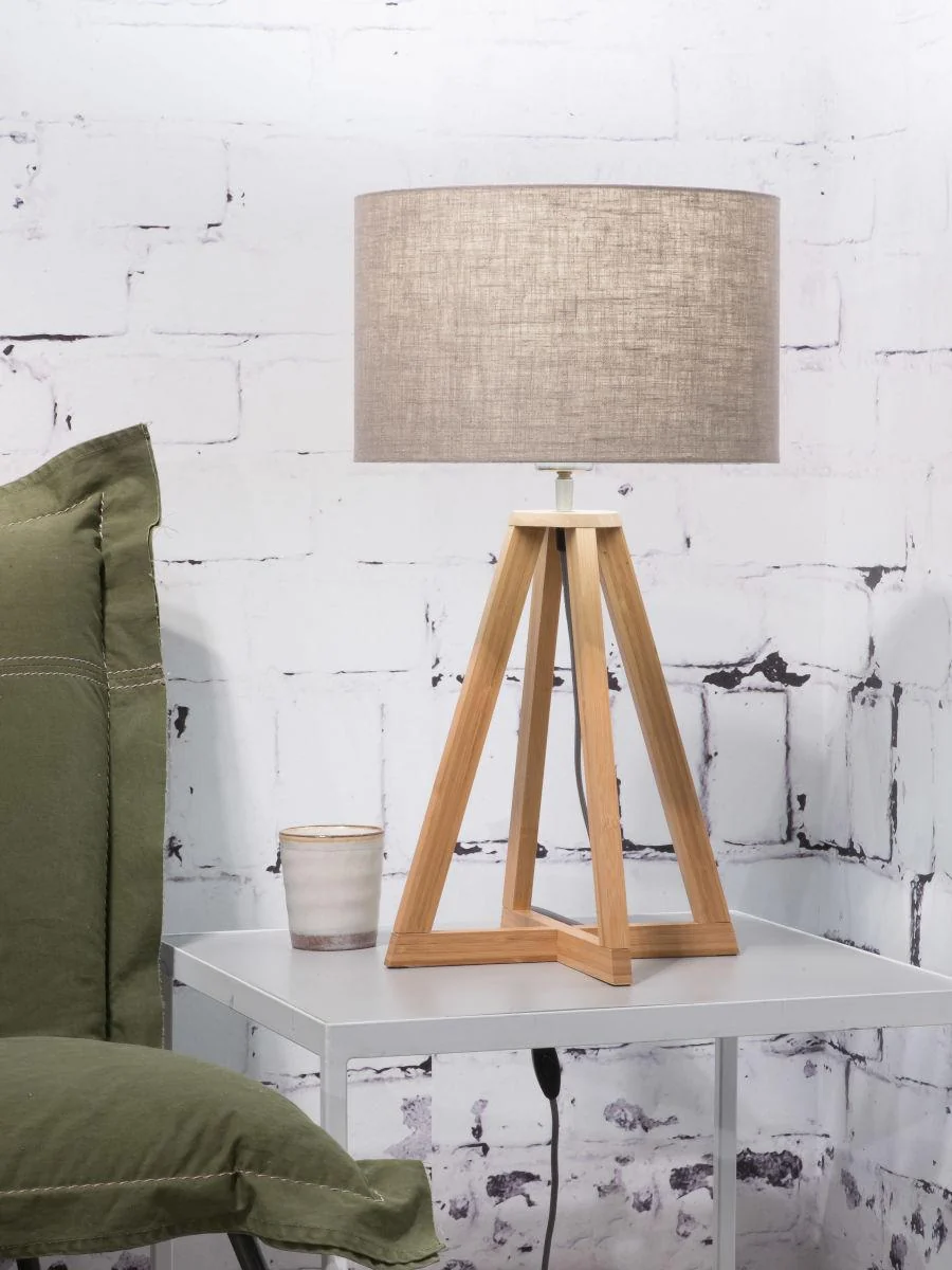 Everest Bamboo Linen Table Lamp - Image 11