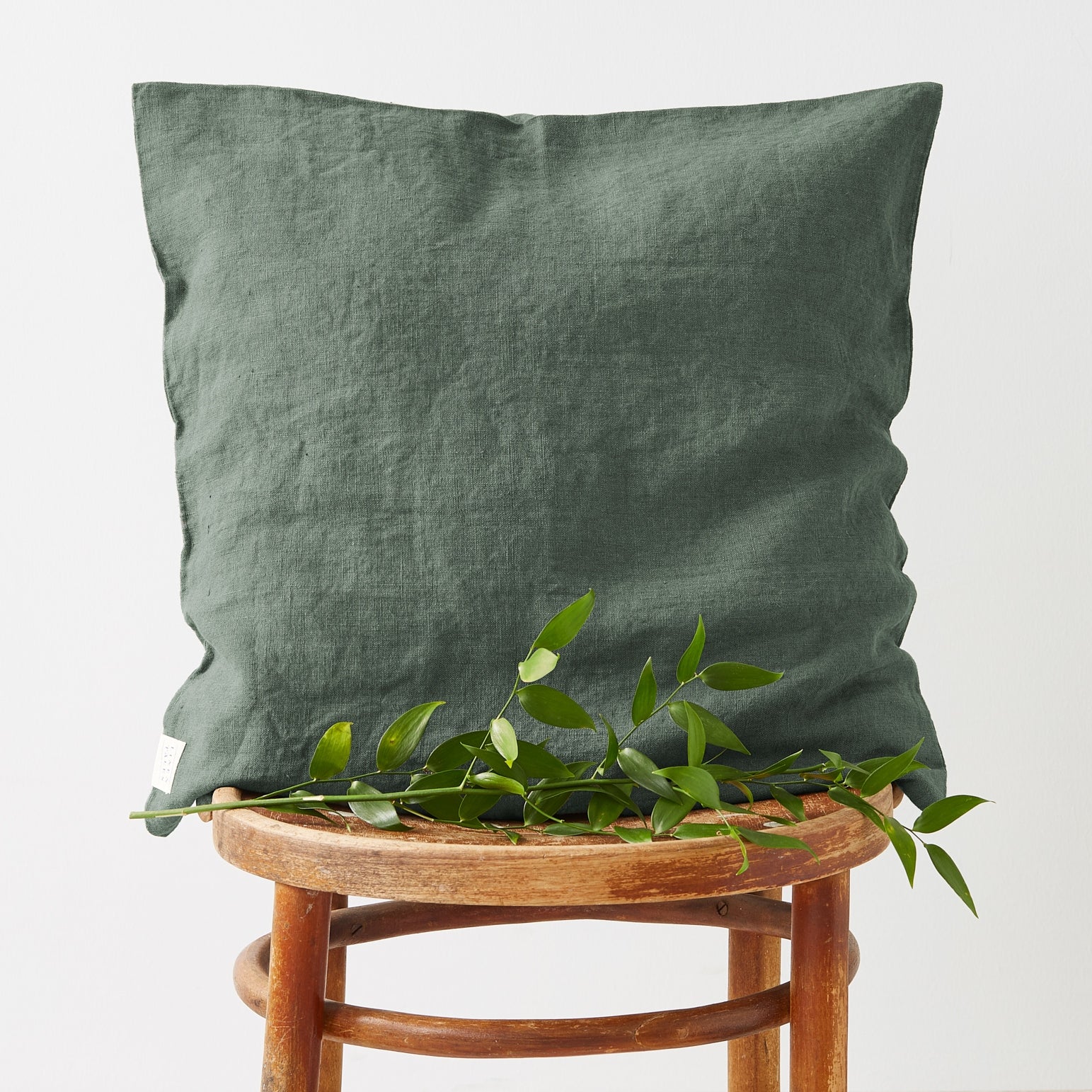 Forest Green Linen Cushion Cover - Image 2
