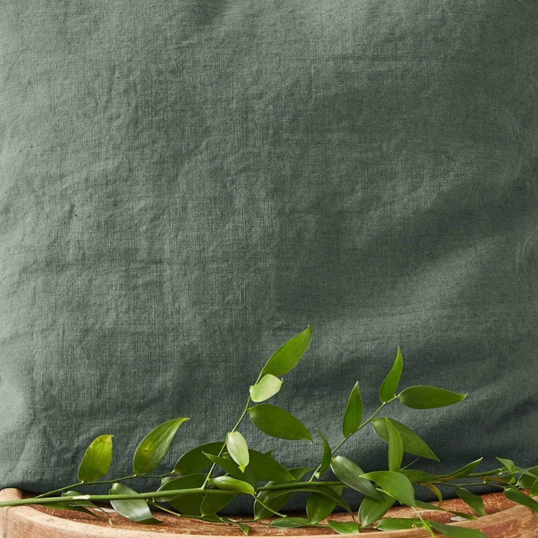 Forest Green Linen Cushion Cover - Image 3