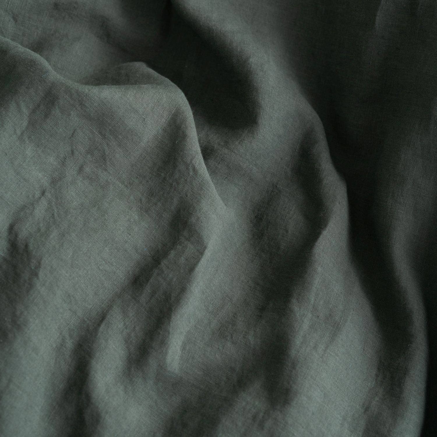 Forest Green Linen Duvet Cover Set - Image 11