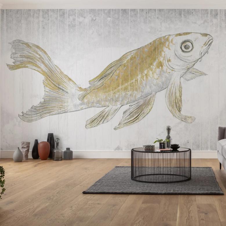 Golden Koi Mural Wallpaper - Image 3