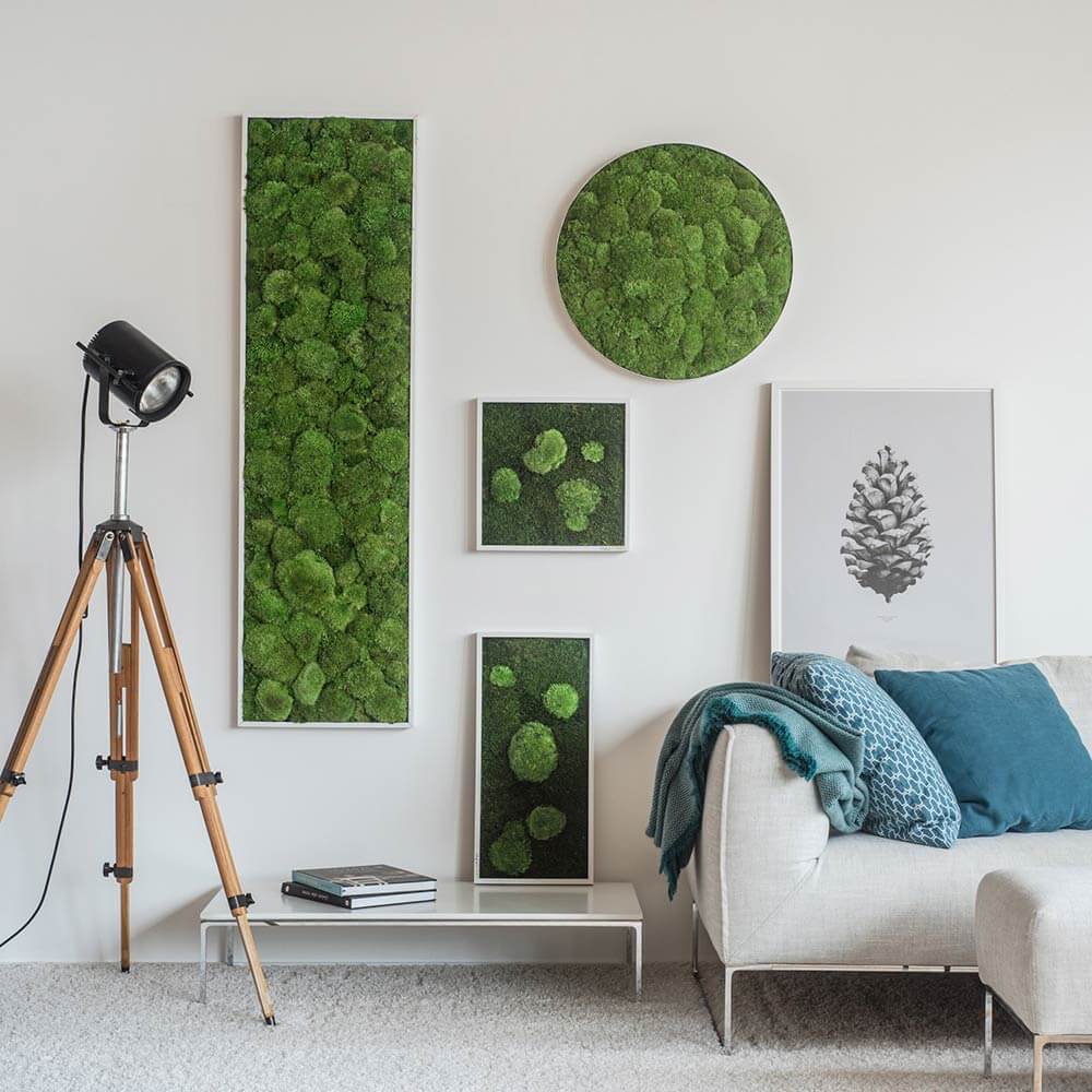 Forest Square Moss Wall Art (55cm) - Image 7
