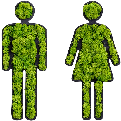 Green Toilet Signs Moss Wall Art - Image 16