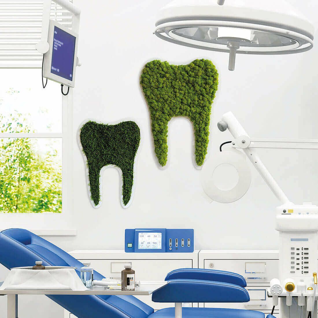 Green Moss Tooth Decor Forest Moss Wall Art - Image 2