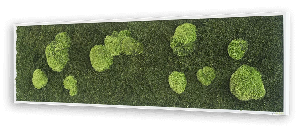 Green Wide Moss Wall Art (140x40cm) - Image 3