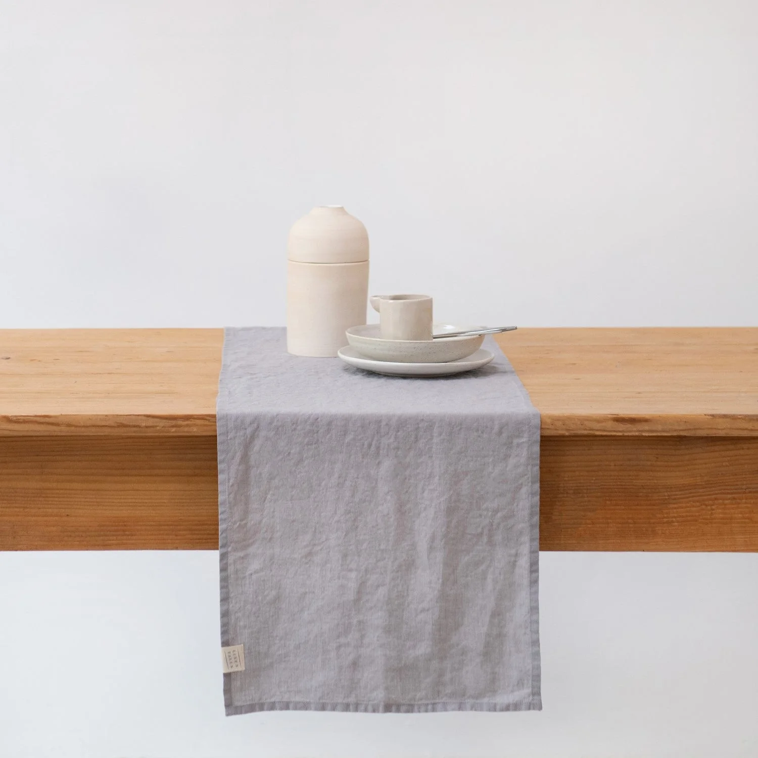 Light Grey Lightweight Linen Table Runner (Set of 3) - Image 2