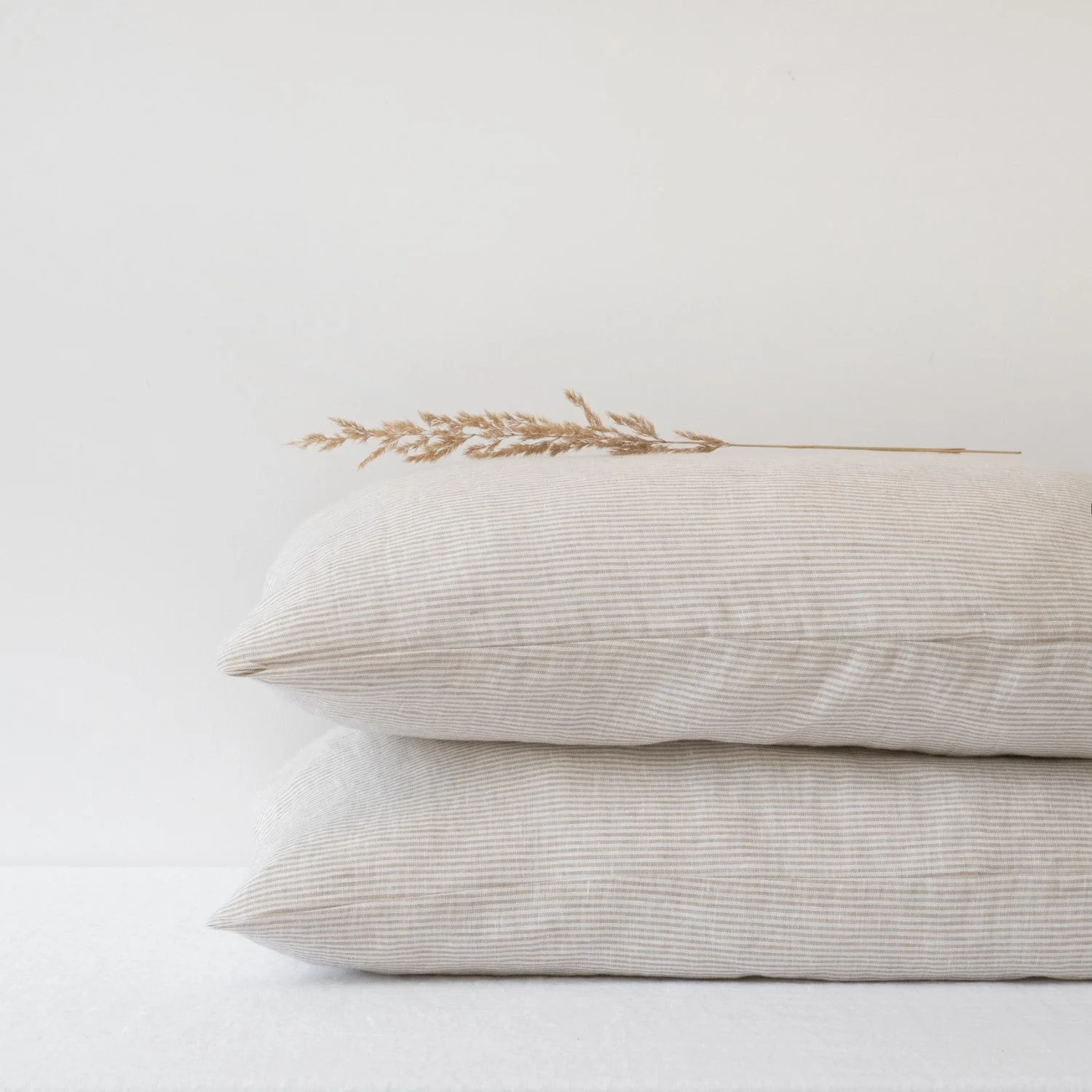 Natural Stripes Linen Pillowcase - Image 2