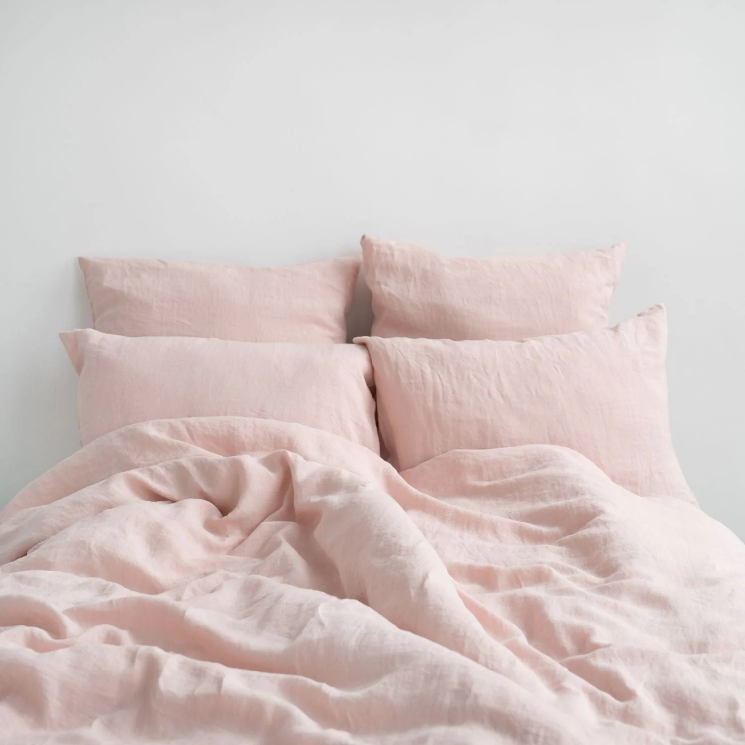Misty Rose Linen Duvet Cover Set - Image 3