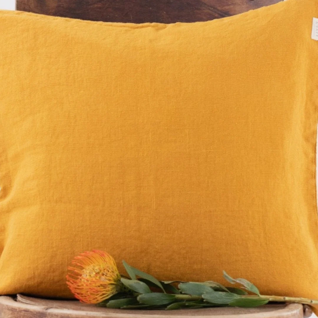 Mustard Linen Cushion Cover - Image 2