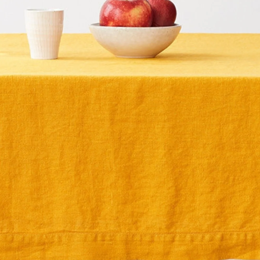 Mustard Linen Tablecloth - Image 3