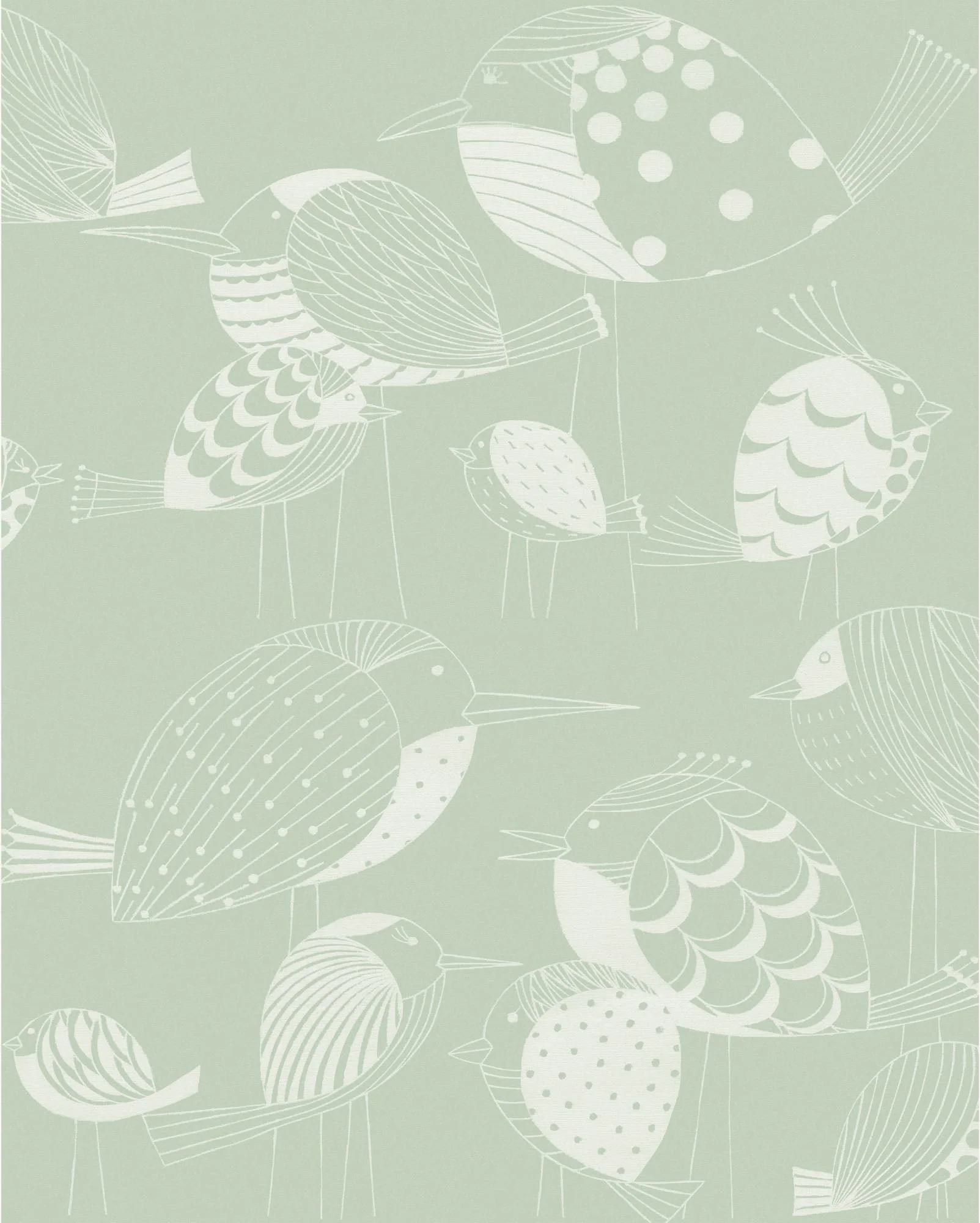 Naive Birds Mural Wallpaper - Image 2