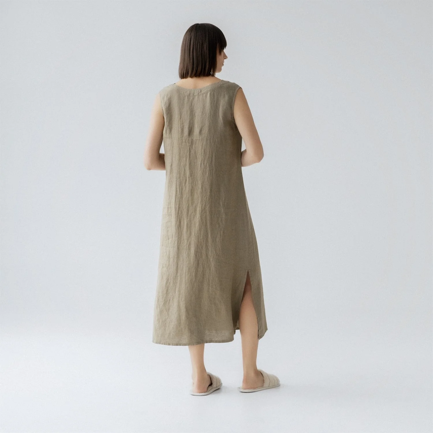 Nasturtium Khaki Linen Dress - Image 3