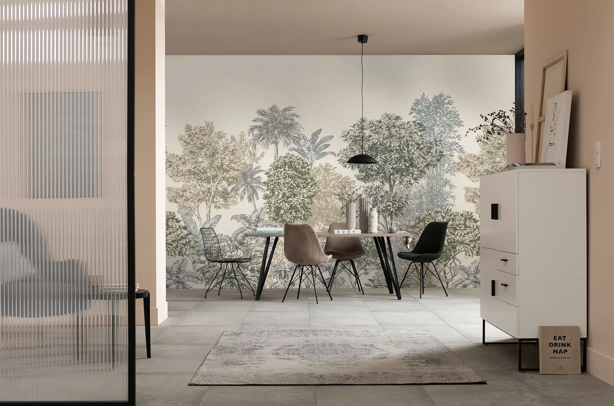 Painted Palms Mural Wallpaper