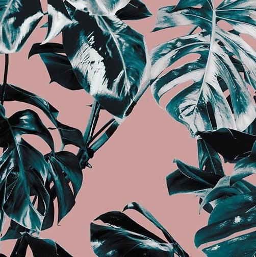 Pink Monstera Mural Wallpaper - Image 10