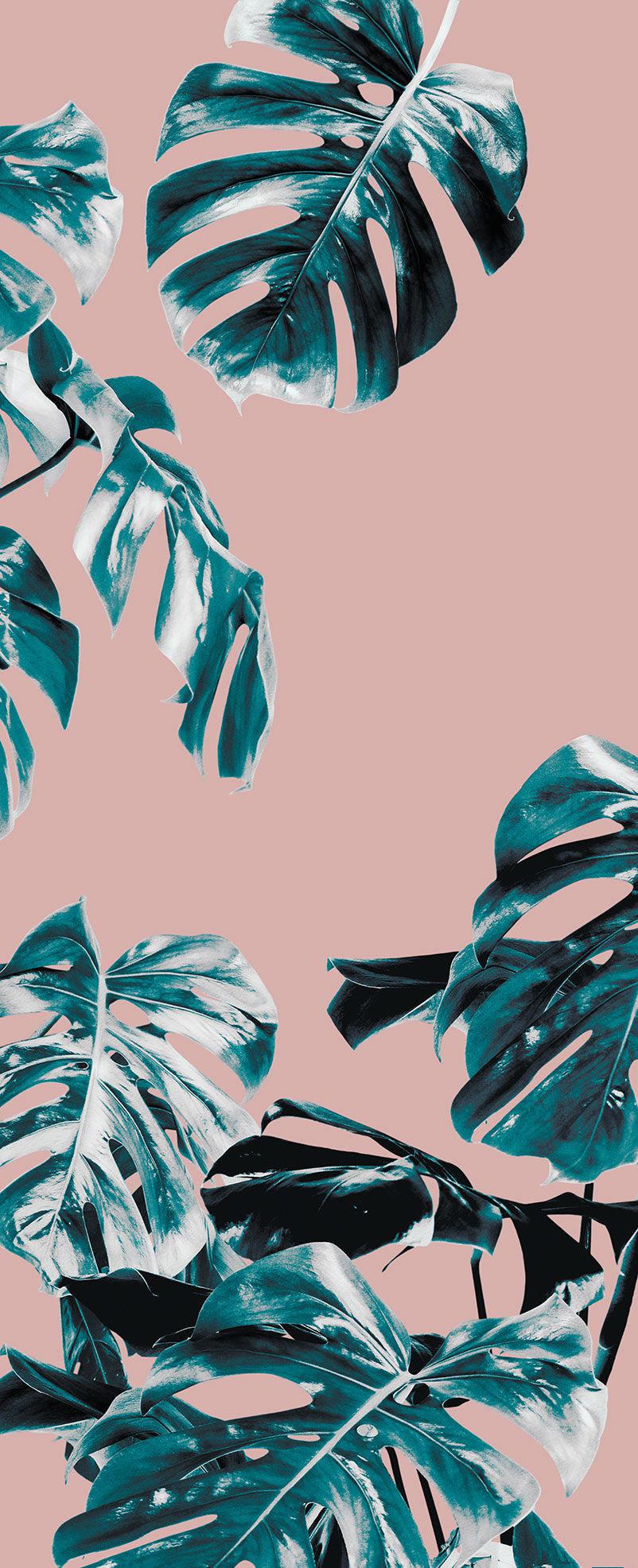 Pink Monstera Mural Wallpaper - Image 7