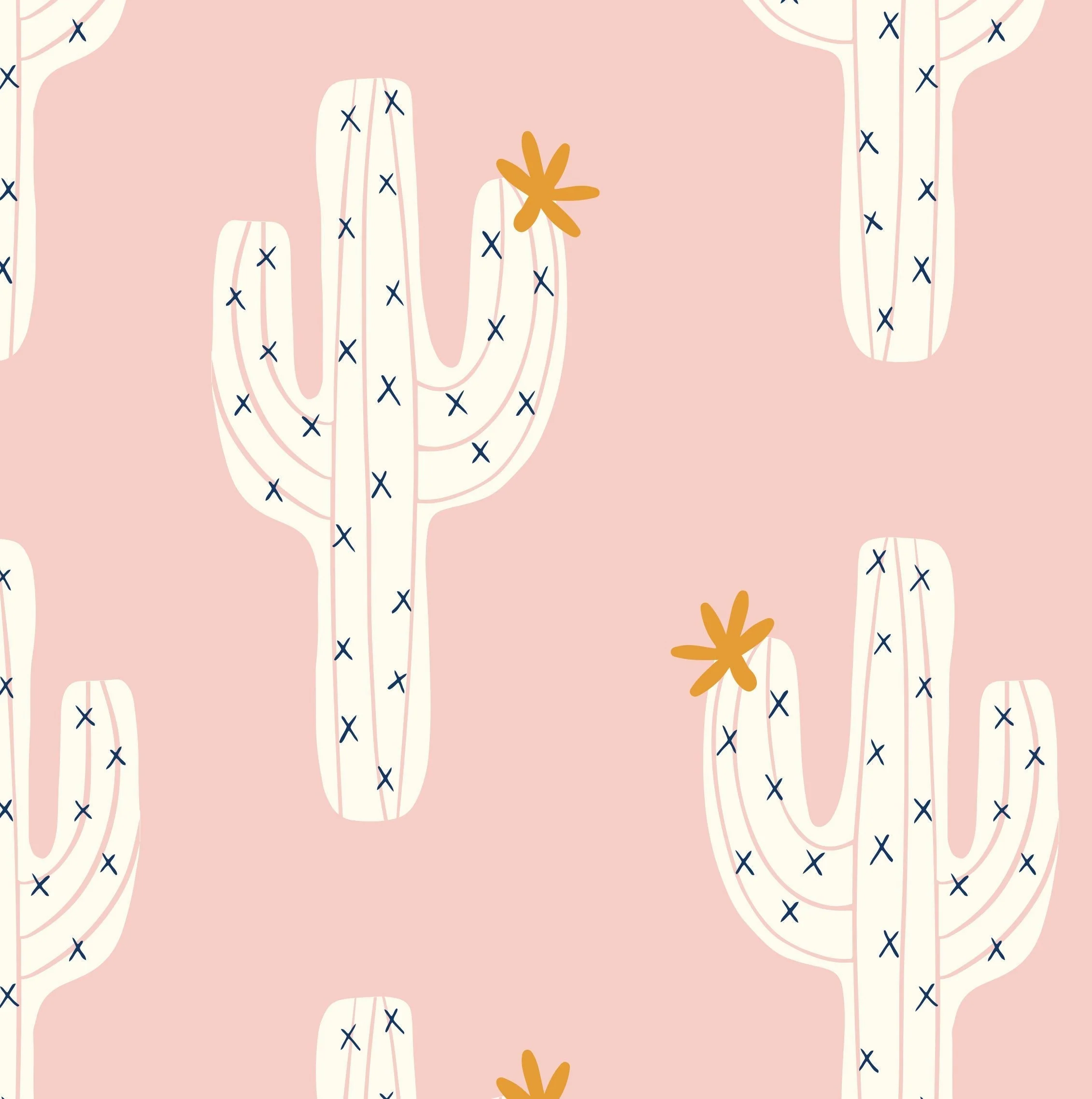 Pink Pastel Cactus Mural Wallpaper - Image 2