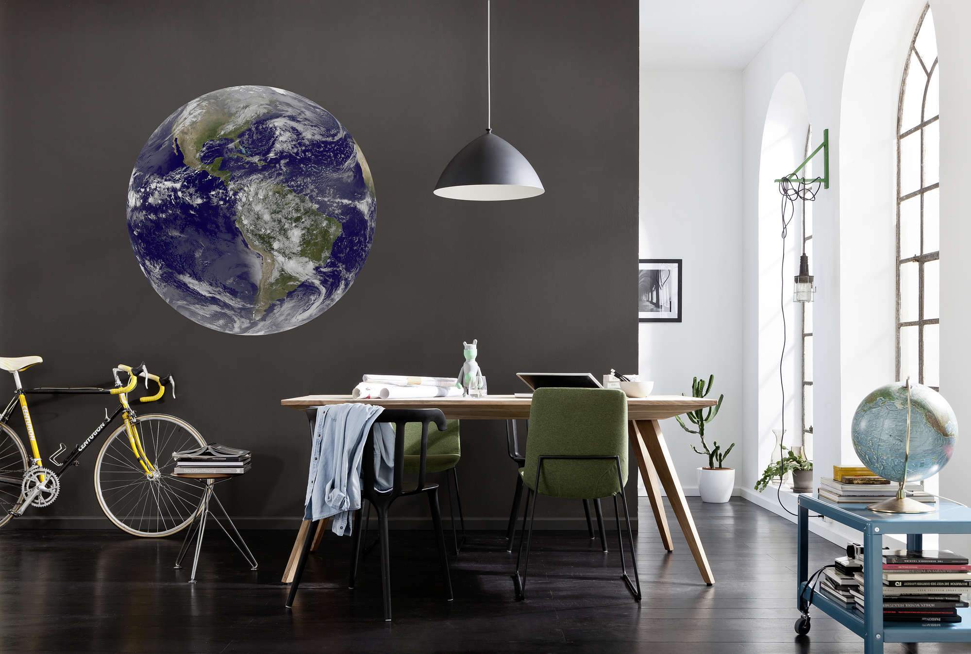 Planet Earth Circle Wallpaper (Self-Adhesive)