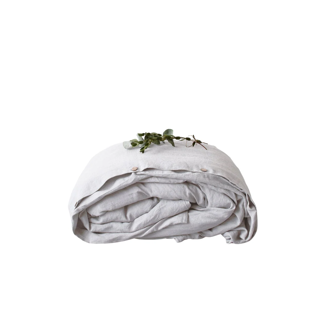 Silver Linen Duvet Cover