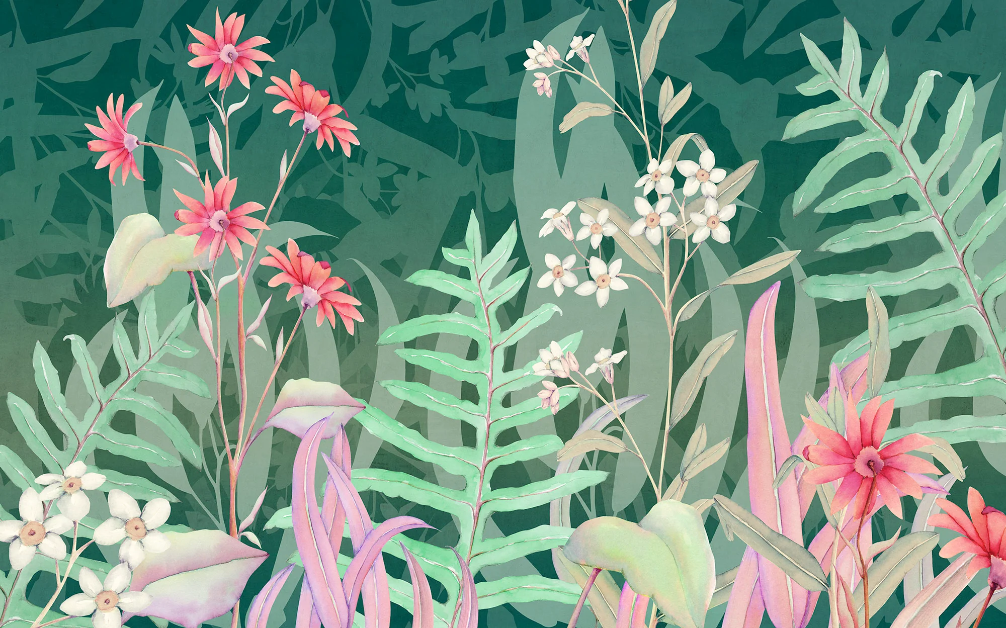 The Flower Duet Mural Wallpaper - Image 2