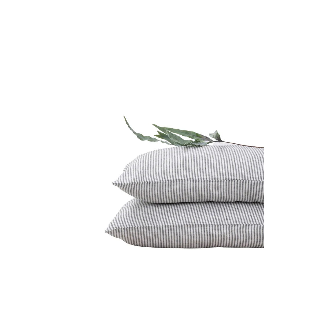 Thin Black Stripes Linen Pillowcase