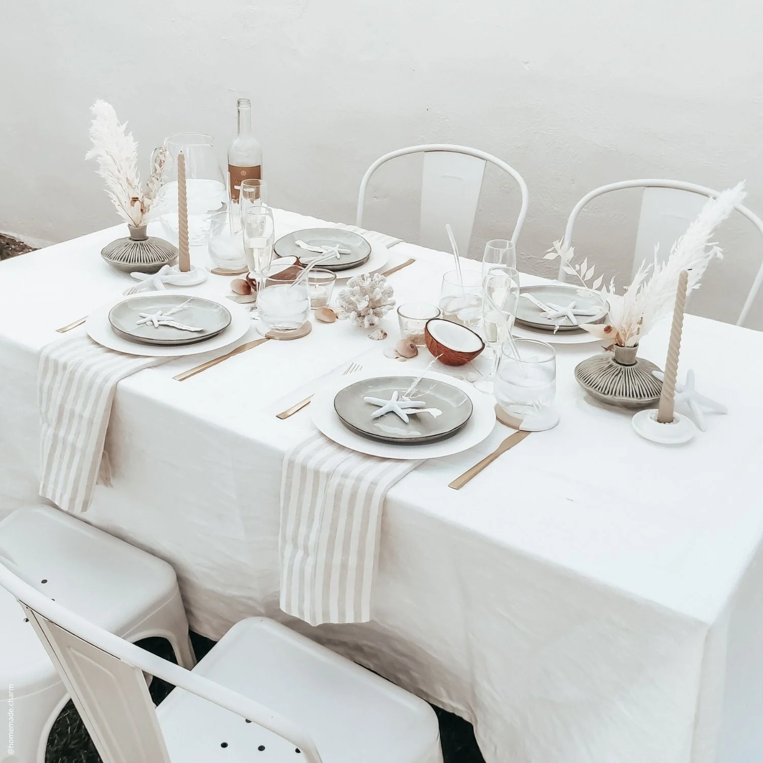 White Linen Tablecloth - Image 3