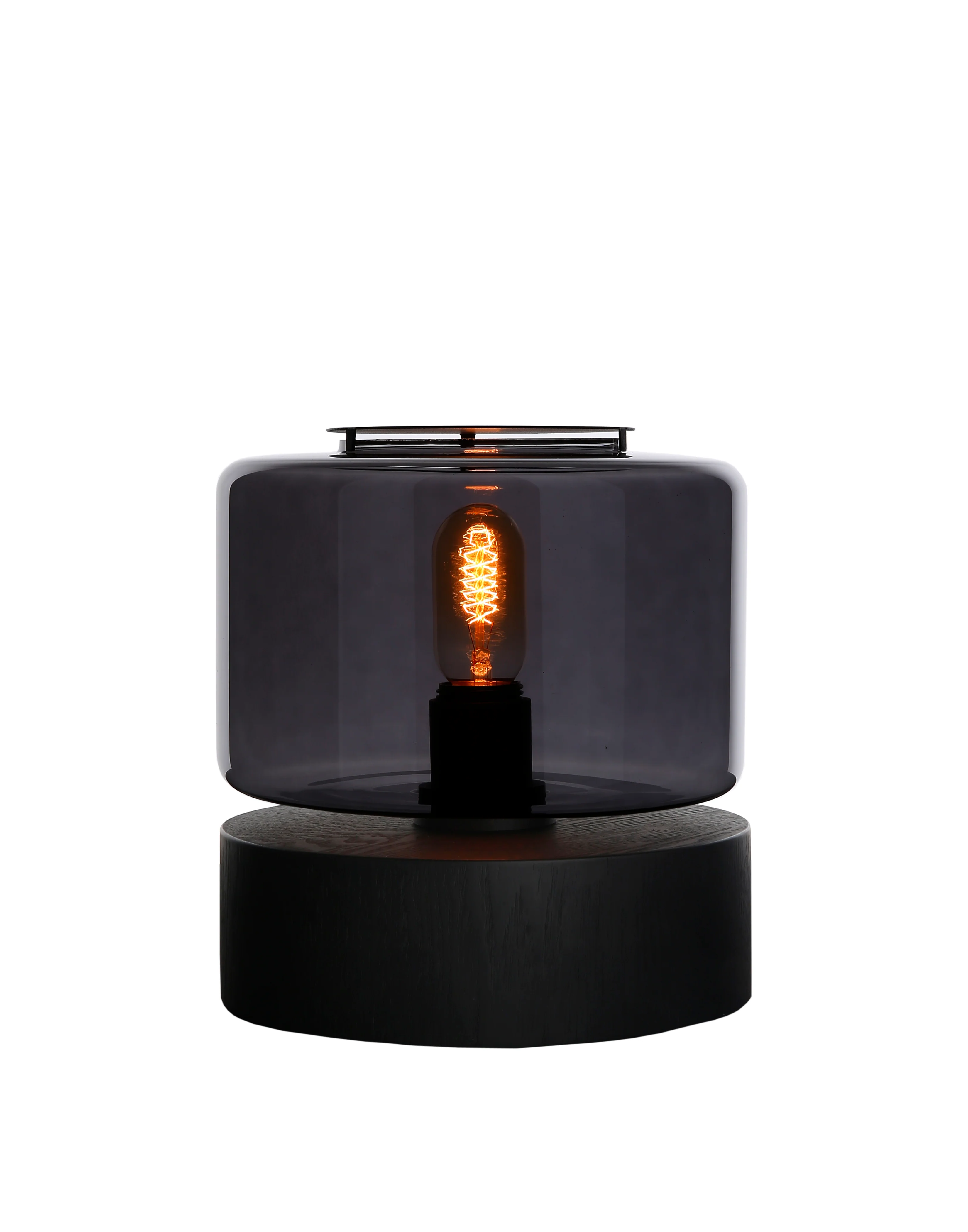 Wood Drum Mouth-blown Glass Table Lamp - Image 4