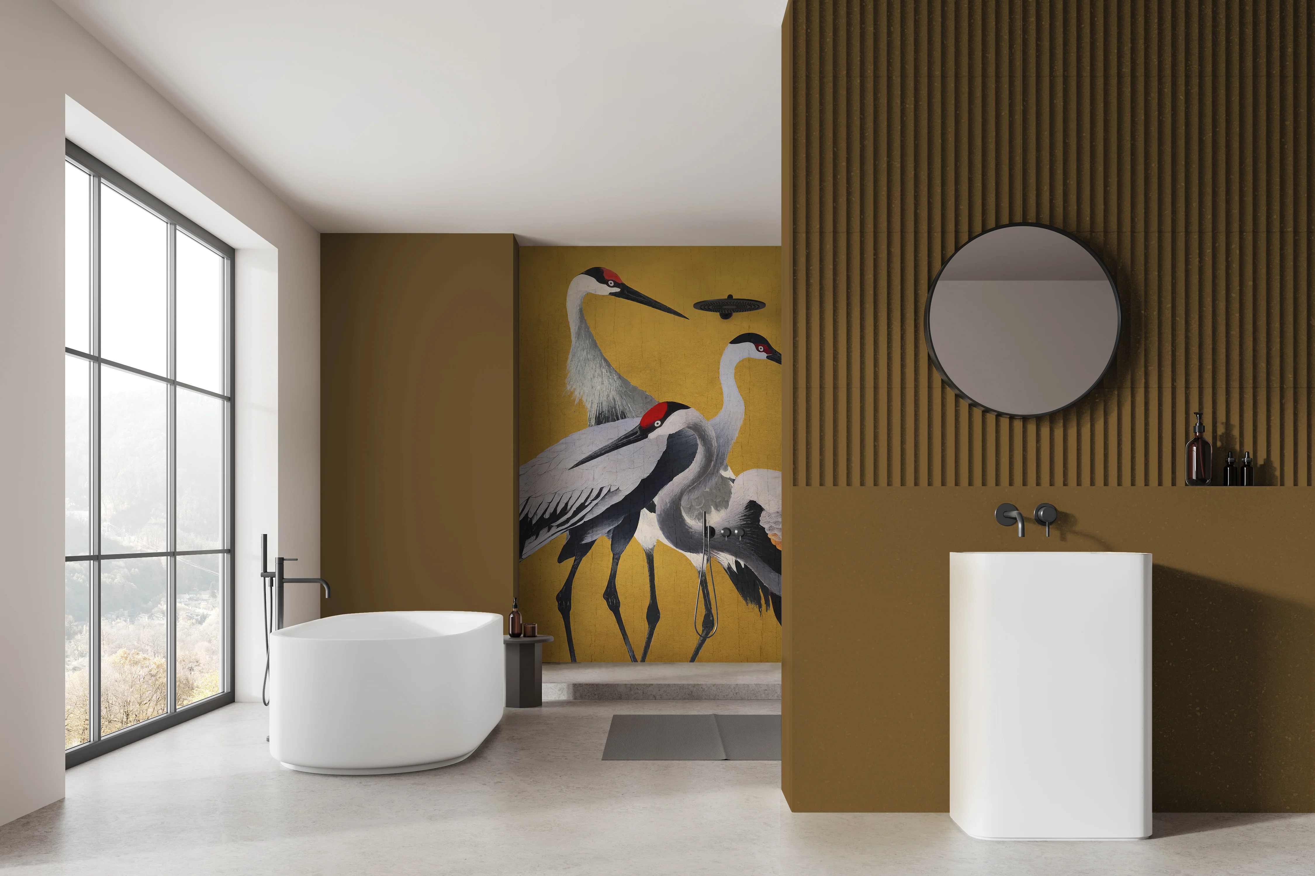 Yellow Cranes Mural Wallpaper - Image 3